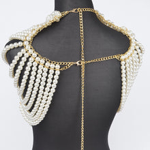 Load image into Gallery viewer, Details:Pearls, Metal Body Chain Adjustable
