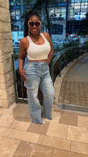 Load image into Gallery viewer, The Luxe Pearl Wide-Leg Jeans