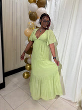 Load image into Gallery viewer, Sun-kissed Lime Tiered Maxi Dress