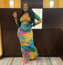 Load image into Gallery viewer, Vicky V-Deep Neck Maxi Dress