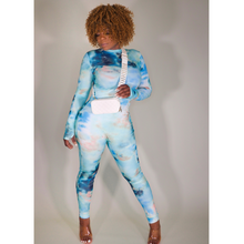 Load image into Gallery viewer, Ribbed Tie Dye Print Skinny Jumpsuit