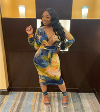 Load image into Gallery viewer, Kira Deep V Neck Midi Dress