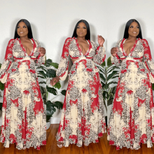 Load image into Gallery viewer, The Ruffled Cut Out Back Lace Tie Up Maxi