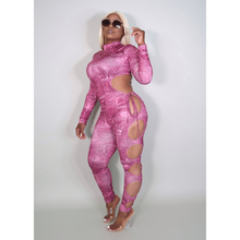 Load image into Gallery viewer, Peekaboo Cut Out Long Sleeve Jumpsuit- Rose Jumpsuit