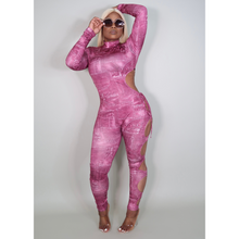 Load image into Gallery viewer, Peekaboo Cut Out Long Sleeve Jumpsuit- Rose Jumpsuit