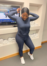 Load image into Gallery viewer, Honeycomb Textured Pullover Set- NAVY