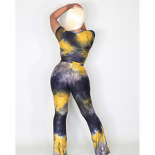 Load image into Gallery viewer, Sunset Blue Flared Tie Dye 2 piece
