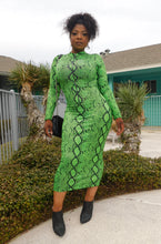 Load image into Gallery viewer, green snakeskin maxi