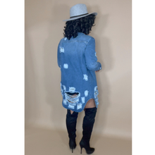 Load image into Gallery viewer, Breezy Distressed Denim Jacket- Blue Denim Jacket