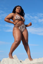 Load image into Gallery viewer, leopard print o-ring two piece swimsuit