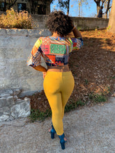 Load image into Gallery viewer, Show Out Girl Crop Top - Multicolor Pattern Print Front Tie Blouse