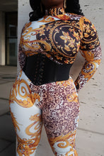 Load image into Gallery viewer, gold white black graphic jumpsuit