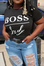 Load image into Gallery viewer, Boss Lady T-shirt - Lady Short Sleeve Letter Print T Shirt