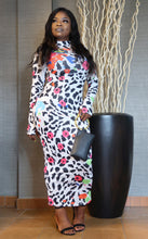 Load image into Gallery viewer, Overload Major Splash Maxi - White Graffiti Leopard Print Bodycon Dress