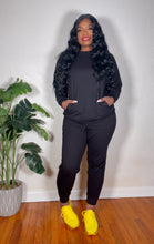 Load image into Gallery viewer, Chelsea 2 Piece- BLACK JOGGER PANTS SET