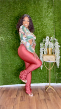 Load image into Gallery viewer, More Than Basic Stacked Leggings- Marsala Ruched Hem Pants