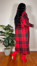 Load image into Gallery viewer, LONG AND PLAID- SHACKET/RED