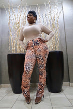 Load image into Gallery viewer, leopard patchwork stacked trousers 
