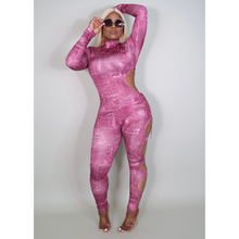 Load image into Gallery viewer, Peekaboo Cut Out Long Sleeve Jumpsuit- Rose Jumpsuit
