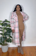 Load image into Gallery viewer, LONG AND PLAID- SHACKET/PINK
