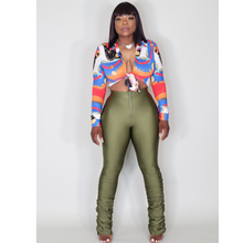 Load image into Gallery viewer, More Than Basic Stacked Leggings- Olive Ruched Hem Pants
