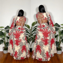 Load image into Gallery viewer, The Ruffled Cut Out Back Lace Tie Up Maxi
