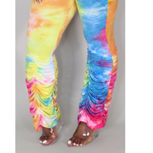 Load image into Gallery viewer, Mix’em Yellow Tie Dye Spaghetti Strap Jumpsuit
