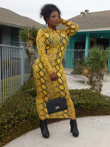 yellow snakeskin maxi