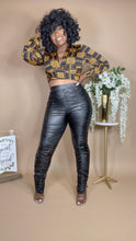 Load image into Gallery viewer, Black Ruched PU Pants /Leggings
