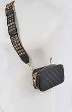 Load image into Gallery viewer,  Black/ Gold Quilted Belt Bag - Fanny Pack
