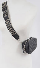 Load image into Gallery viewer,  Black/ Silver Quilted Belt Bag - Fanny Pack
