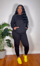 Load image into Gallery viewer, Chelsea 2 Piece- BLACK JOGGER PANTS SET
