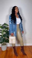 Load image into Gallery viewer, Breezy Distressed Denim Jacket- Blue Denim Jacket
