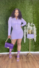 Load image into Gallery viewer, Judy Lavender Hollow Out Mini Dress- Lavender Hollow Out Dress
