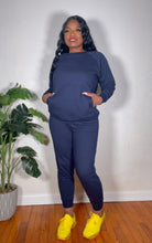 Load image into Gallery viewer, Chelsea 2 Piece- NAVY JOGGER PANTS SET
